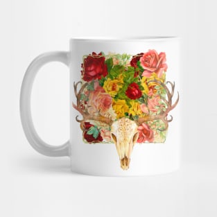 Flowered Deer Skull Mug